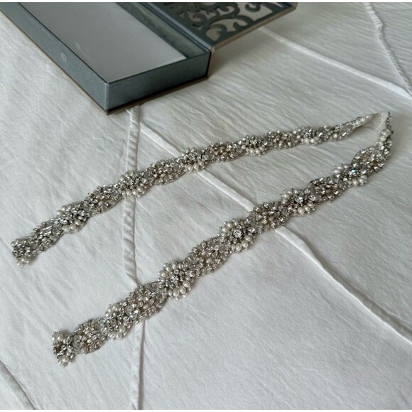 BHLDN Blossom Veils & Accessories Fitted Belt Crystal Embellished Bridal main image 5